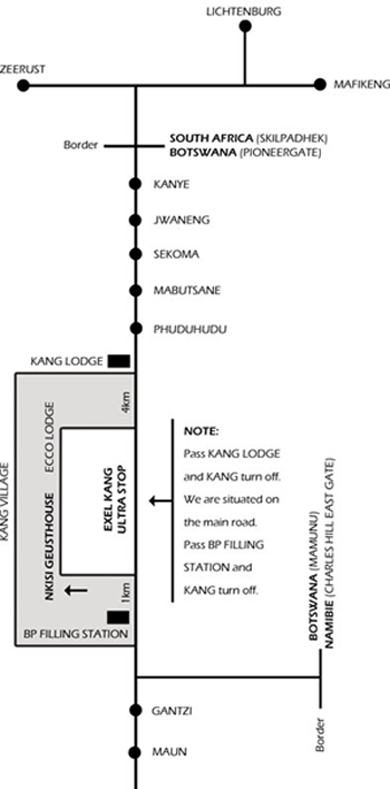 directions to Kang Ultrastop Kang map