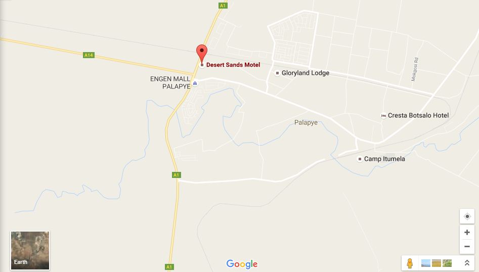 directions to Desert Sands Motel Palapye map