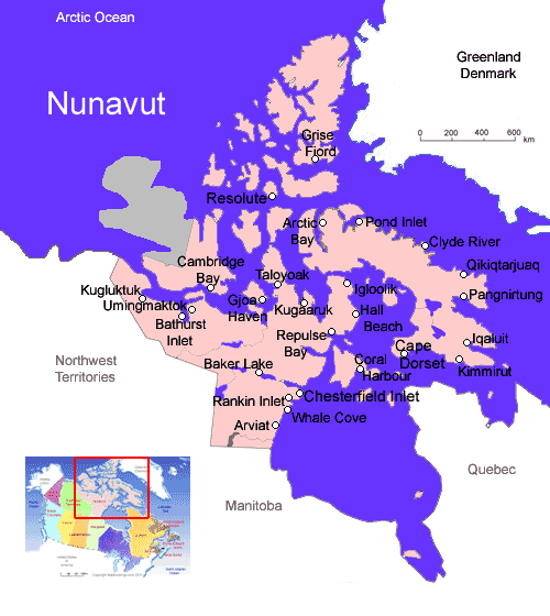 map of Nunavut