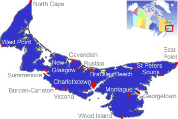 map of Prince Edward Island Canada