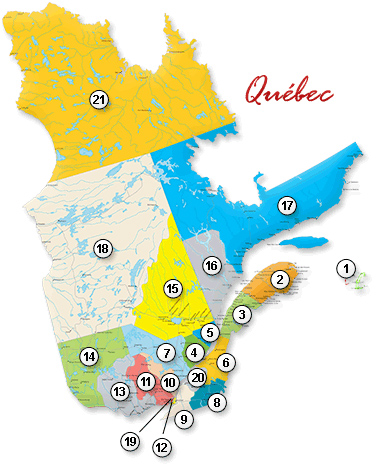 Map of Quebec Canada