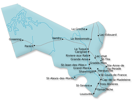 Map of Mauricie Canada