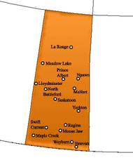 map of Saskatchewan  Canada