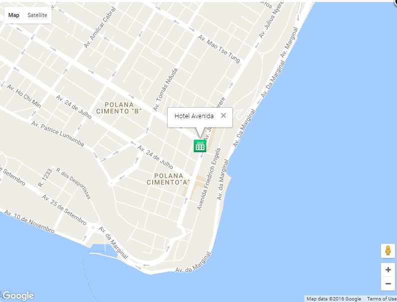 directions to Hotel Avenida Maputo map