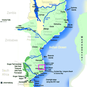 map of Maxixe Mozambique