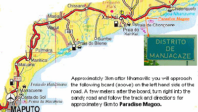 Map of Paradise Magoo Mozambique