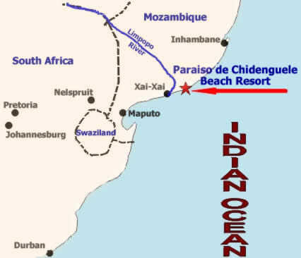 directions to Paraiso de Chidenguele map