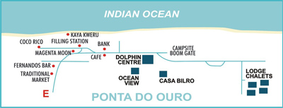 directions to Ilha Azul house Ponta do Ouro map