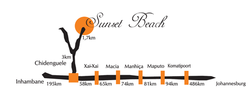 directions to Sunset Beach Chidenguele