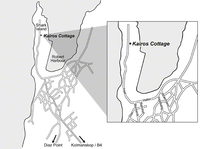 directions to Kairos Cottage Luderitz map