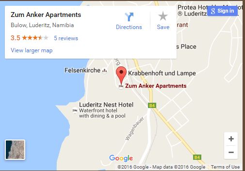 directions to Zum Anker Luderitz map