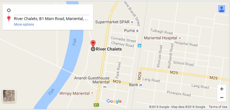 directions to Mariental Camping Mariental map