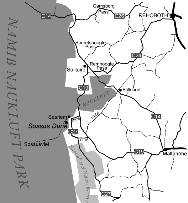 directions to Sossus Dune Lodge Sossusvlei map