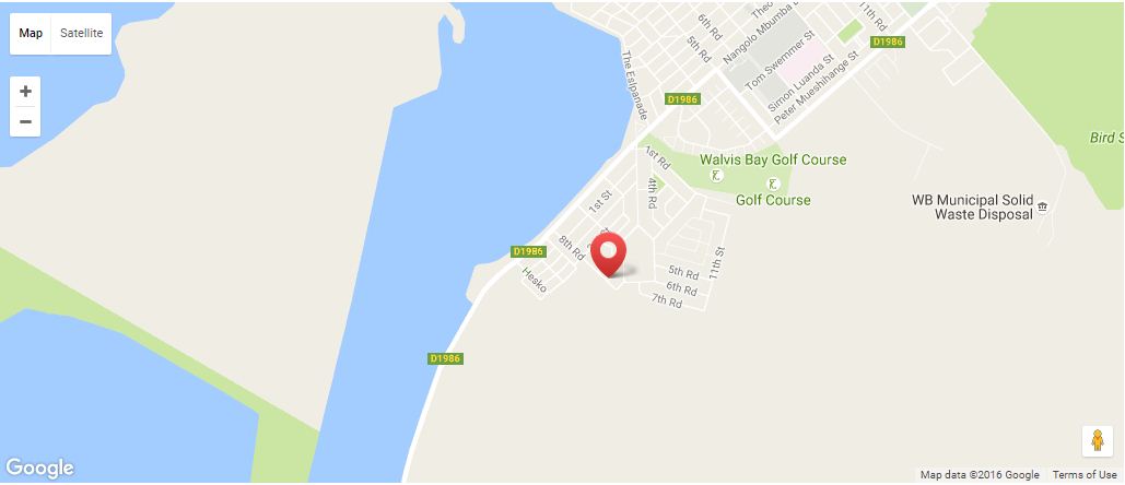 directions to Lagoon Chalets Walvis Bay map