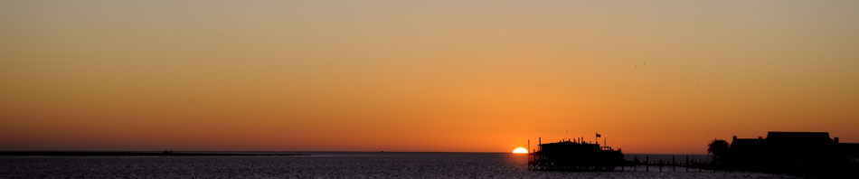 Sunset at walvis bay lagoon