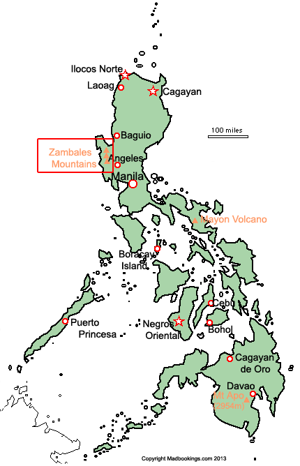 Map of Zambales Mountains