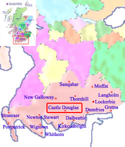 Map of Castle Douglas Scotland