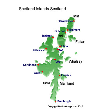 map of Shetland Isles