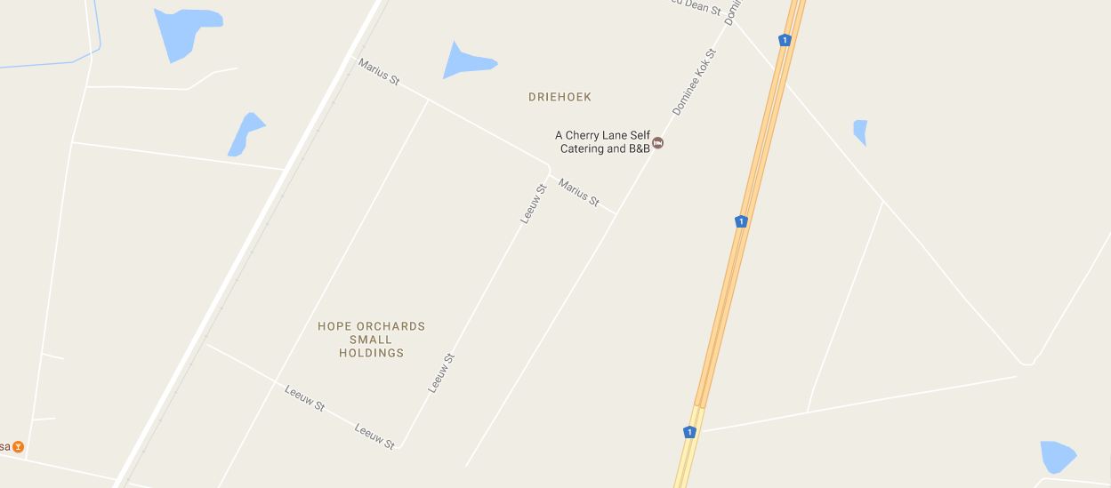 directions to A Cherry Lane Self Catering and B&B  Bloemfontein map