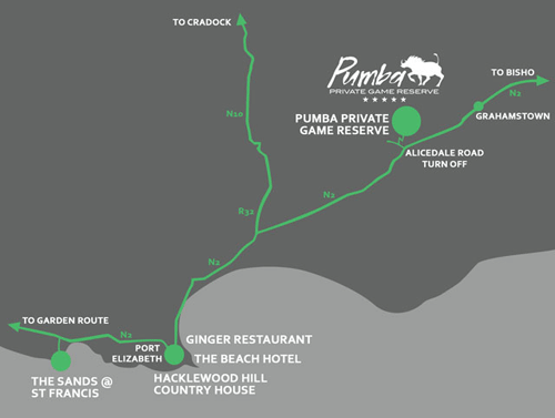 map to pumba private reserve