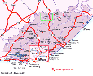 map of Aliwal North south africa
