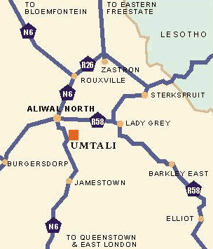 directions to umtali lodge aliwal north