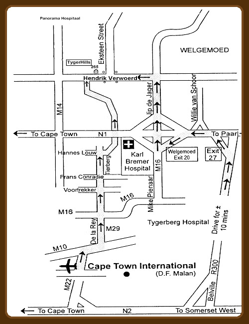 map and directions to tyger hills accommodation