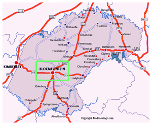 map of Bloemfontein south africa