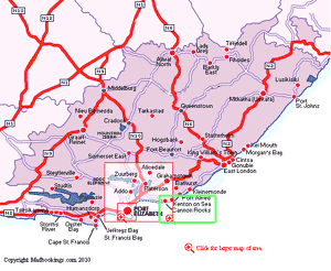 map of Cannon Rocks south africa