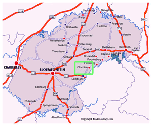 map of Clocolan south africa