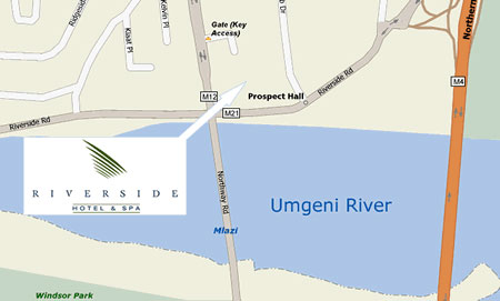 map and directions to the riverside hotel durban north