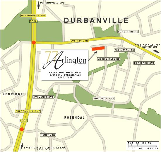 map and directions to arlington self catering durbanville