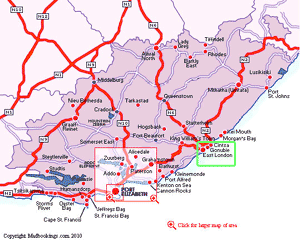 map of East London south africa