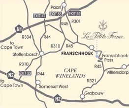 map directions to la petite ferme franschhoek