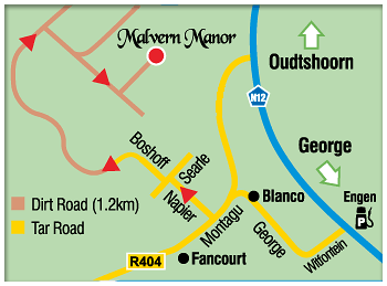 map and directions to Malvern manor george