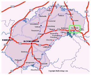 map of Harrismith south africa