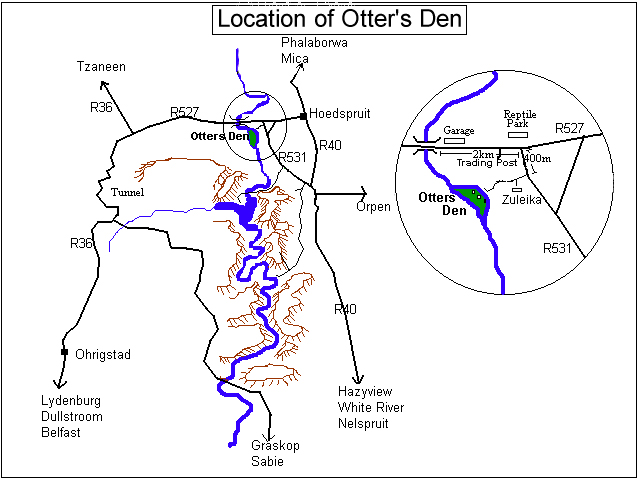 Otters Den River Lodge  Map
