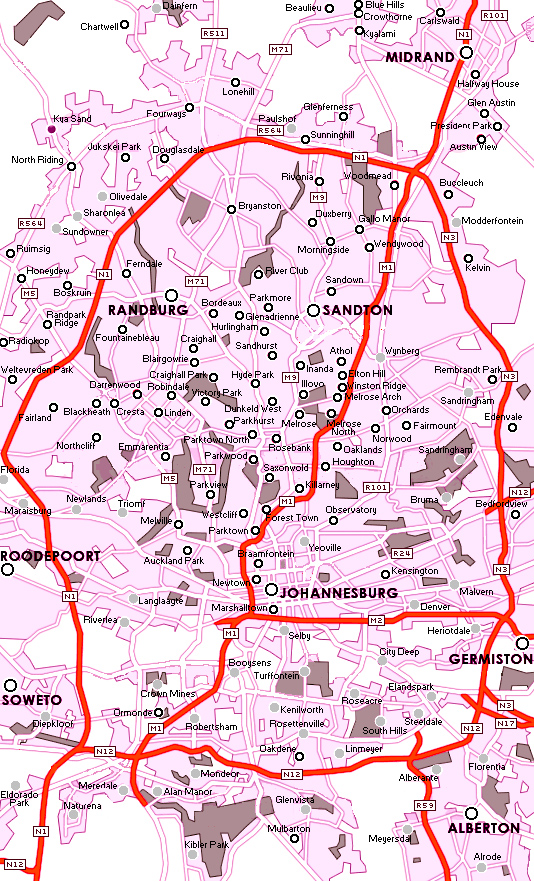 Map of johannesburg