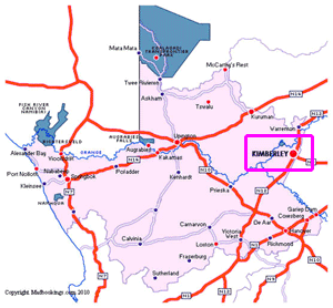 map of Kimberley south africa