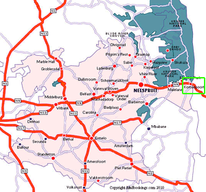 map showing komatipoort