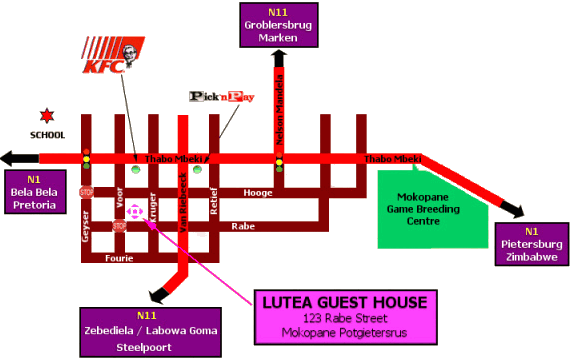 directions to lutea guest house in mokopane limpopo