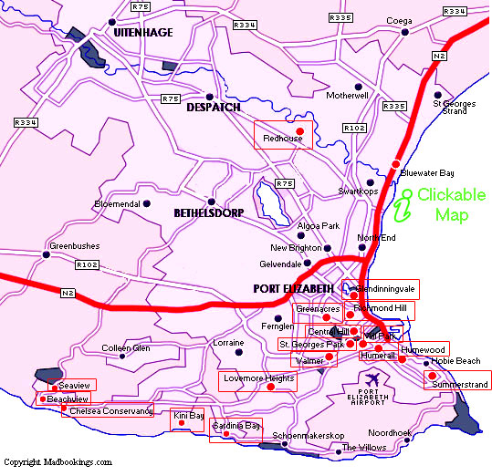 map of port elizabeth south africa