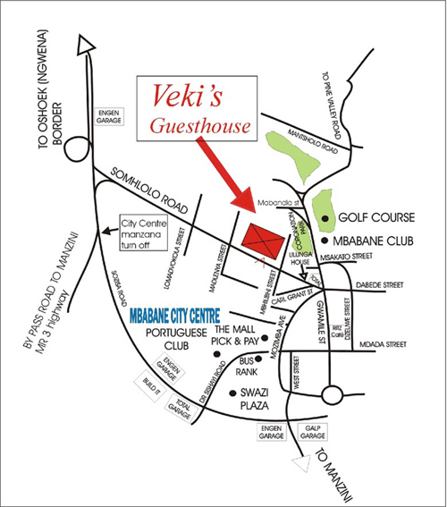 Map of Mbabane Guesthouse