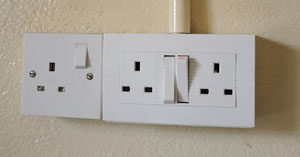 Typical Zambian plug socket