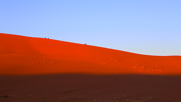 Sunrise on the dunes Namib Deseet Namibia