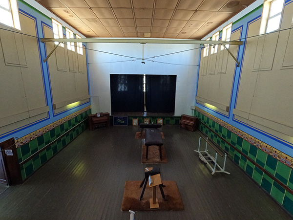 The restored ballroom at Kolmanskop