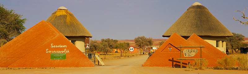 Sesriem entrance gate into the Namib-Naukluft National Park