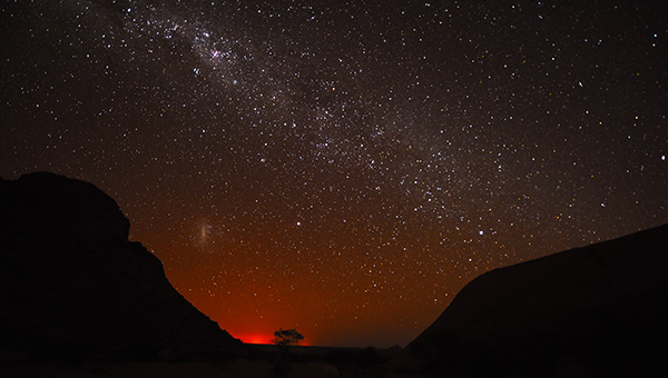 Stars and sunset at Spitzkoppe