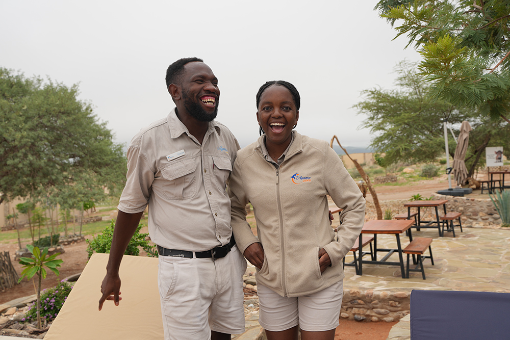 Lodge staff enjoying time with a client