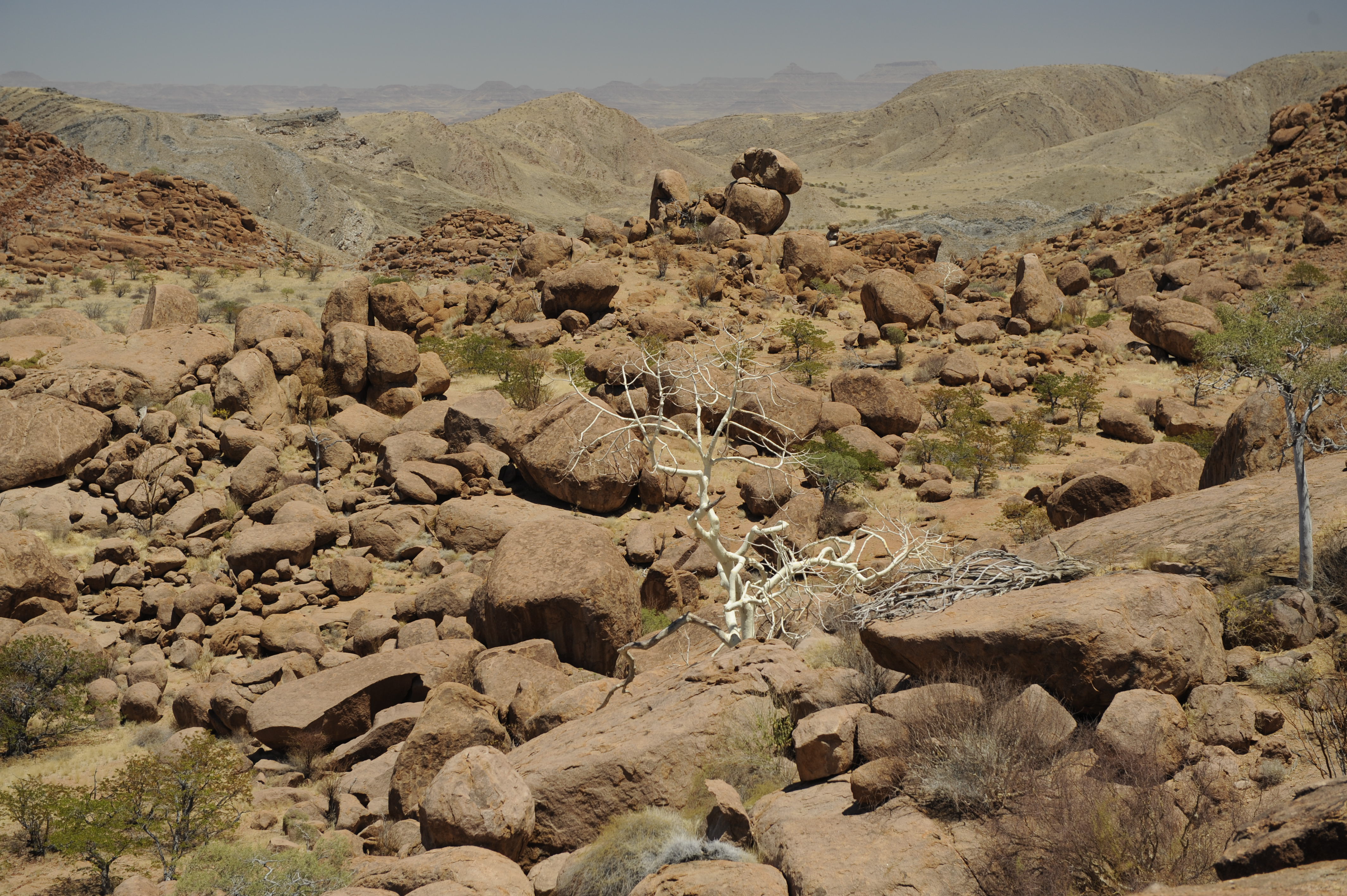Sandstone landscape at Twyfelfontein showing the red rocks and open horizons of Damaraland